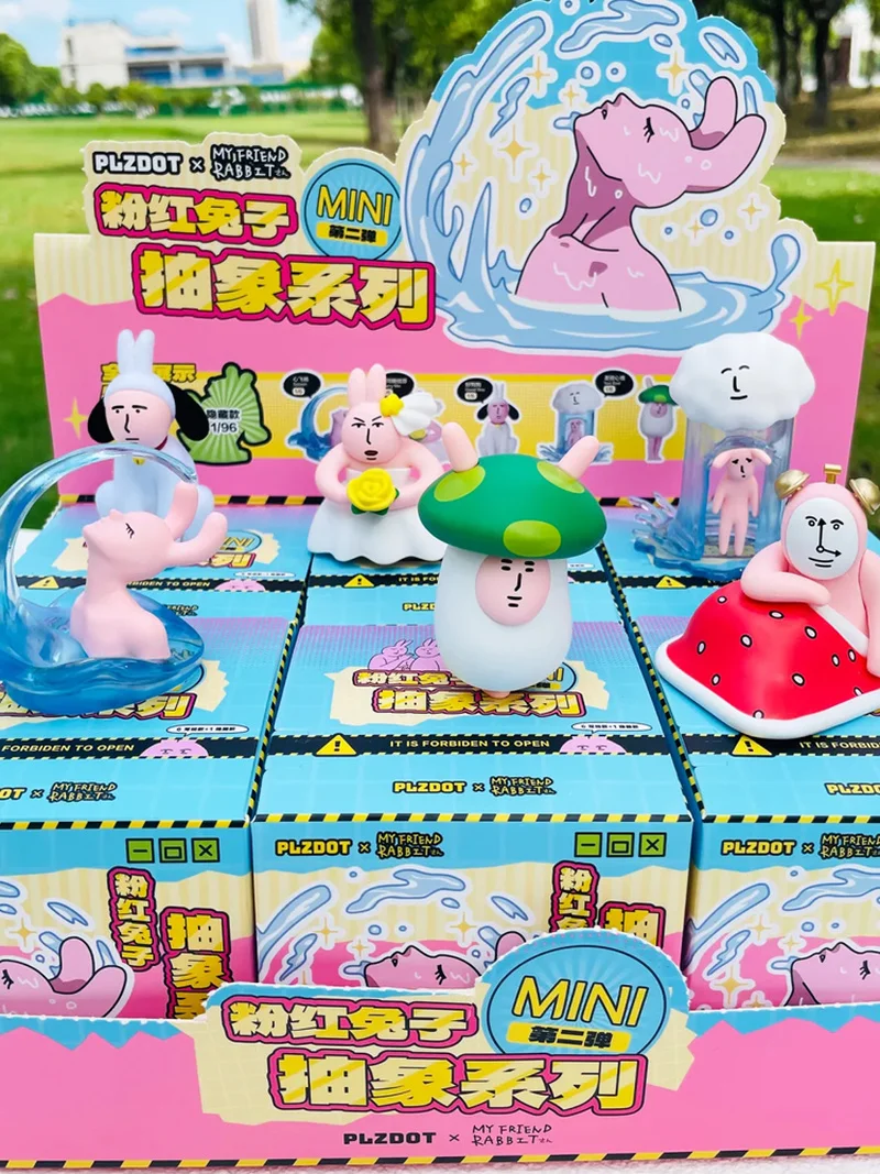 

В наличии подлинный Plzdot Pink Rabbit абстрактная серия второе издание мини слепая коробка настольный креативный забавный игрушечный орнамент для бега