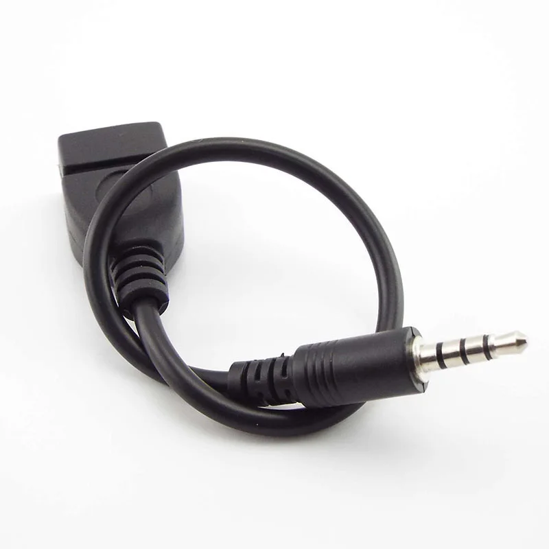 3.5mm jack male to USb Female jack 3.5 male Converter Headphone Earphone Audio Cable Adapter Connector Cord for mp3 4 phone pc E