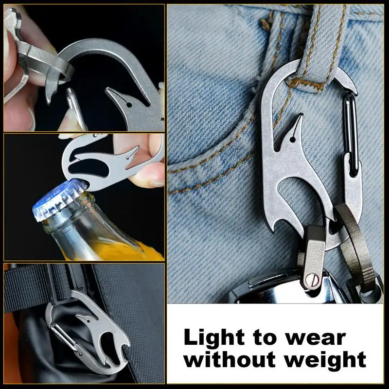 Multifunctional bottle opener Heavy Duty Titanium Alloy Carabiner keychains Quick Release Anti-Lost Multipurpose accessories