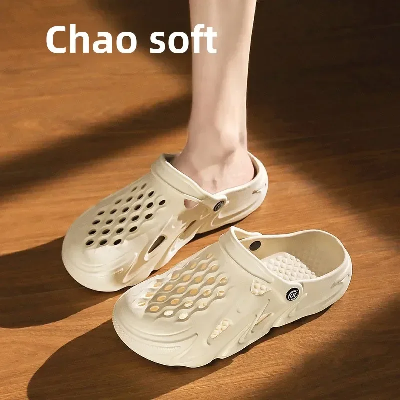 

Casual Garden Shoes Sandals Summer Beach Shoes New Men's EVA Simple Hole Slippers with Head Cover Cross-Border Men Shoes