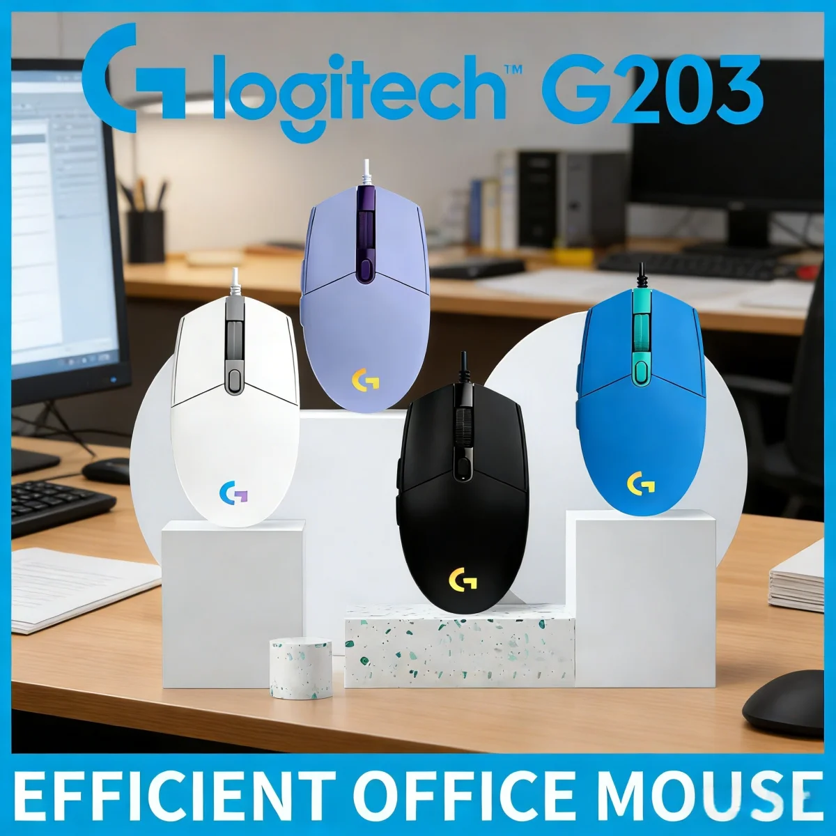 

Logitech G203 Киберспортивная офисная реакция, артефакт мгновенного назначения, двухрежимная проводная бесшумная мышь, легкий эргономичный шедевр