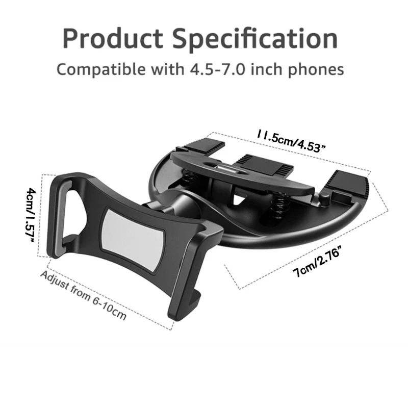 Держатель для компакт-диска в автомобиле Сверхпрочный держатель для сотового телефона Автомобильное крепление для 4,7–72 дюймов