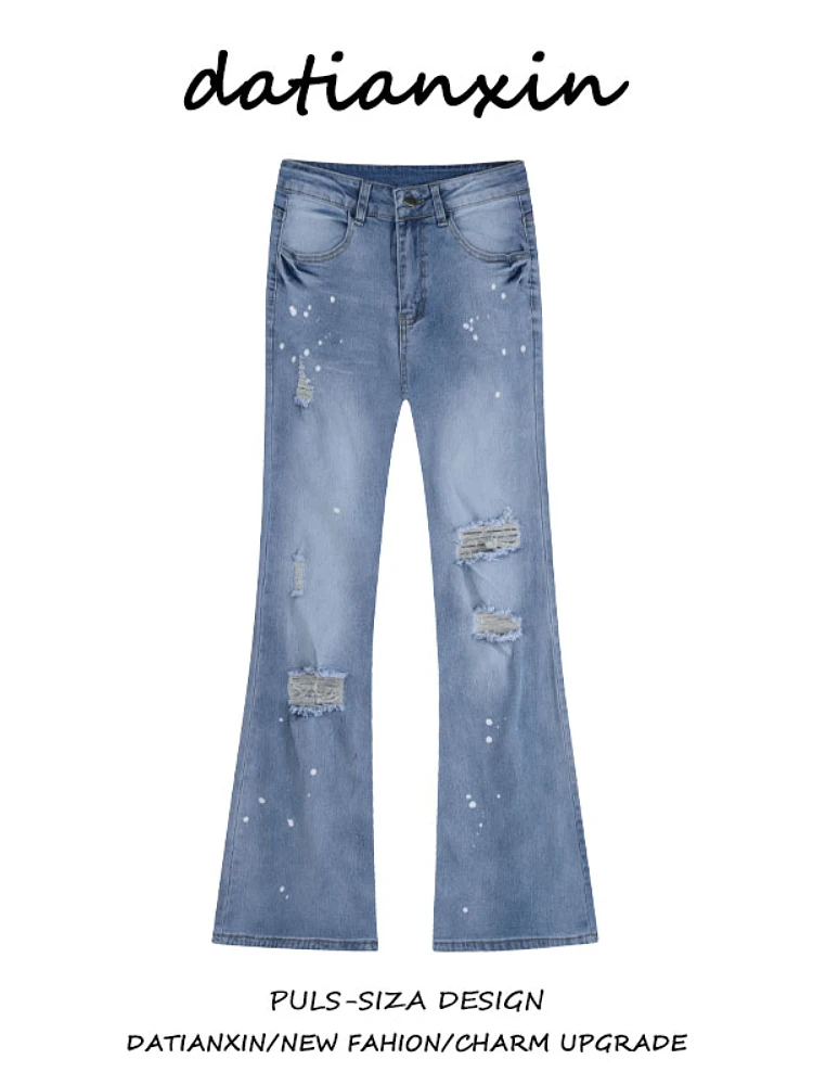 

Women Blue Y2k Baggy Ripped Jeans Harajuku Vintage Denim Trousers Japanese 2000s Style Grunge Jeans Pants Oversize Clothes 2025