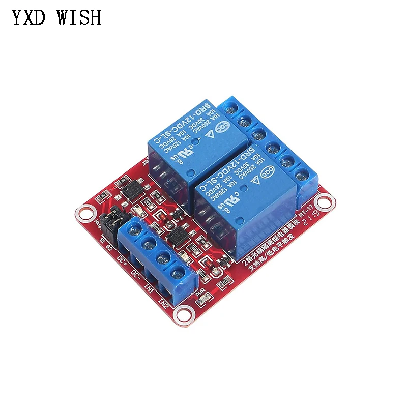 2 channel Relay Module 5V 12V 24V High and Low Level Trigger Relay Control With Optocoupler Two Way Relays DC 5 V 12 V 24 V Volt
