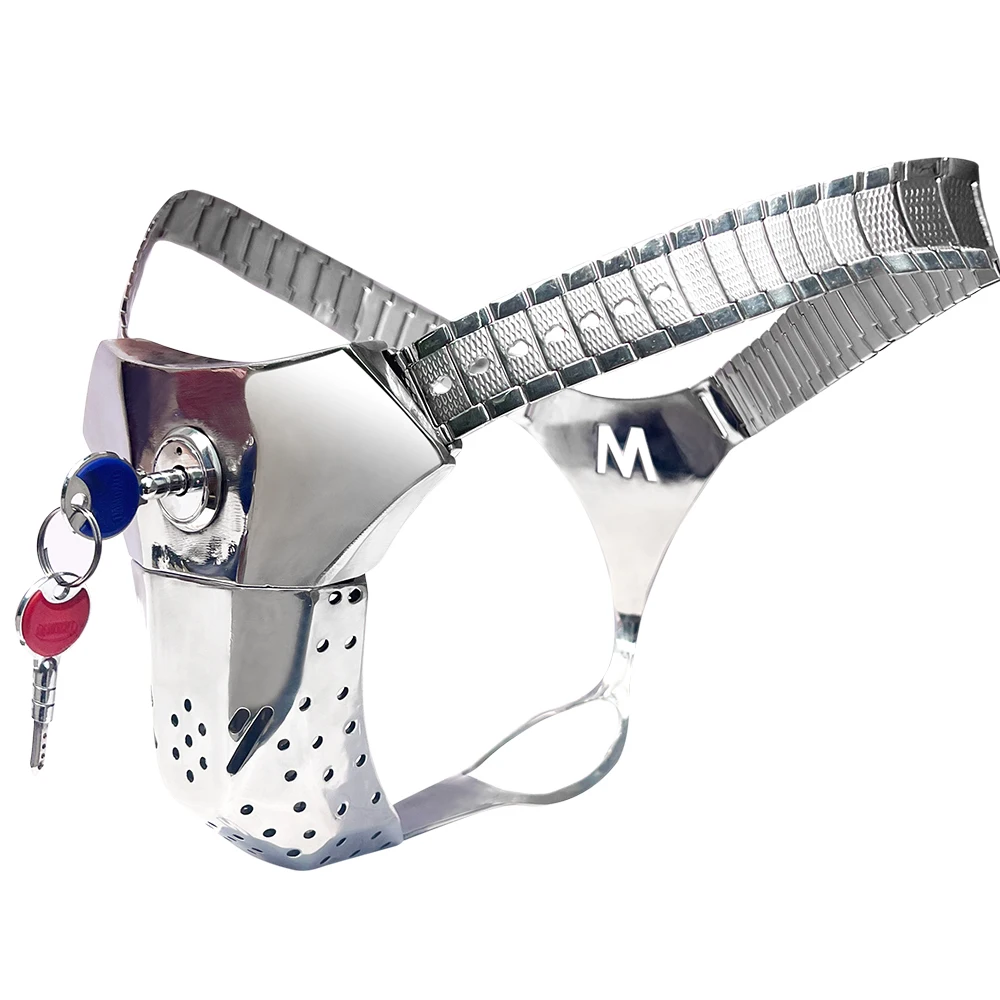 Customizable size, men's chastity belt, chastity lock penis cage lock sperm ring breathable stainless steel CB birdcage metal lo