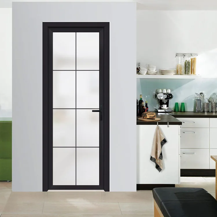 

European style indoor aluminum alloy toilet door household narrow side bathroom partition door