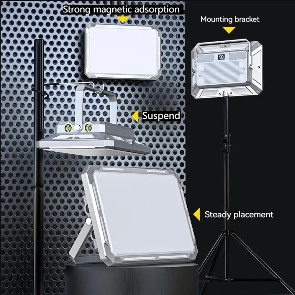 ポータブルledキャンプテントライト充電式サーチライト高出力屋外非常用照明防水吊りナイトランプ