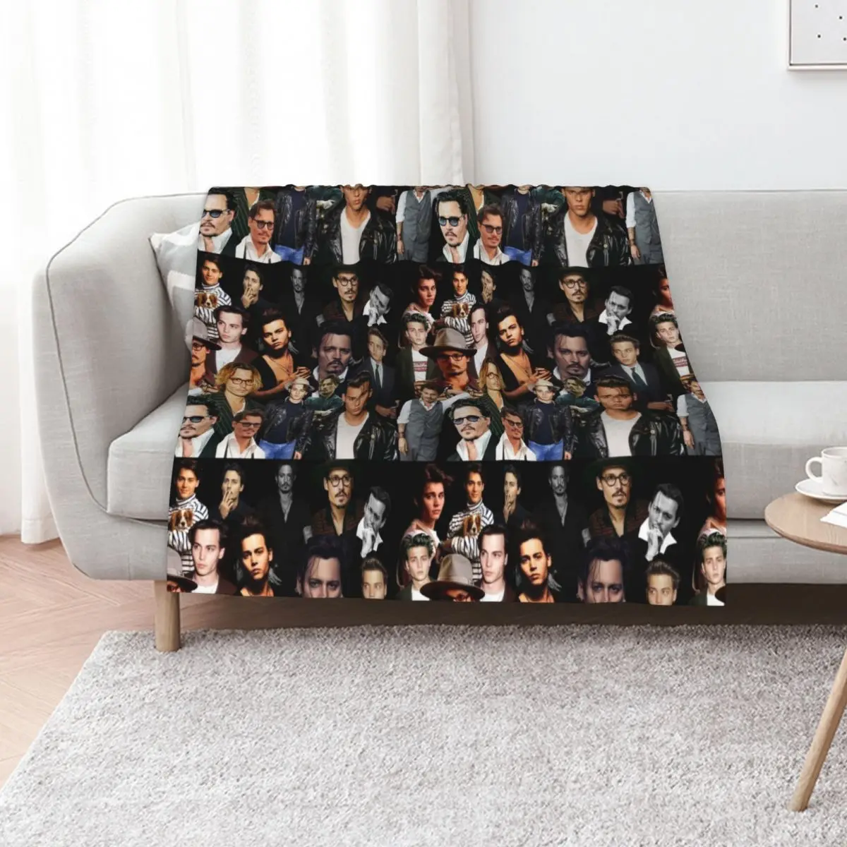 Johnny Depp Sexy Collage Throw Blanket Stylish Decor Blanket Gift for Friends Roommate