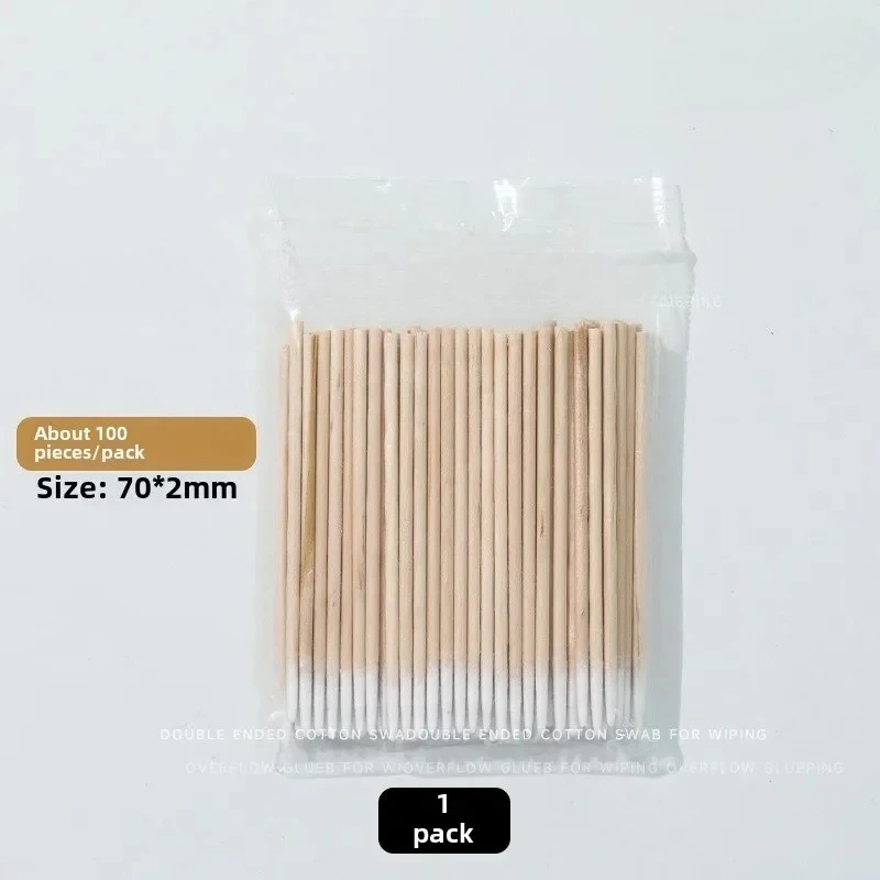 100 قطعة مسمار الخشب مسحة عصا نظيفة برعم تلميح خشبية القطن رئيس مانيكير التفاصيل مصحح طلاء الأظافر إزالة أداة الفن اكسسوارات