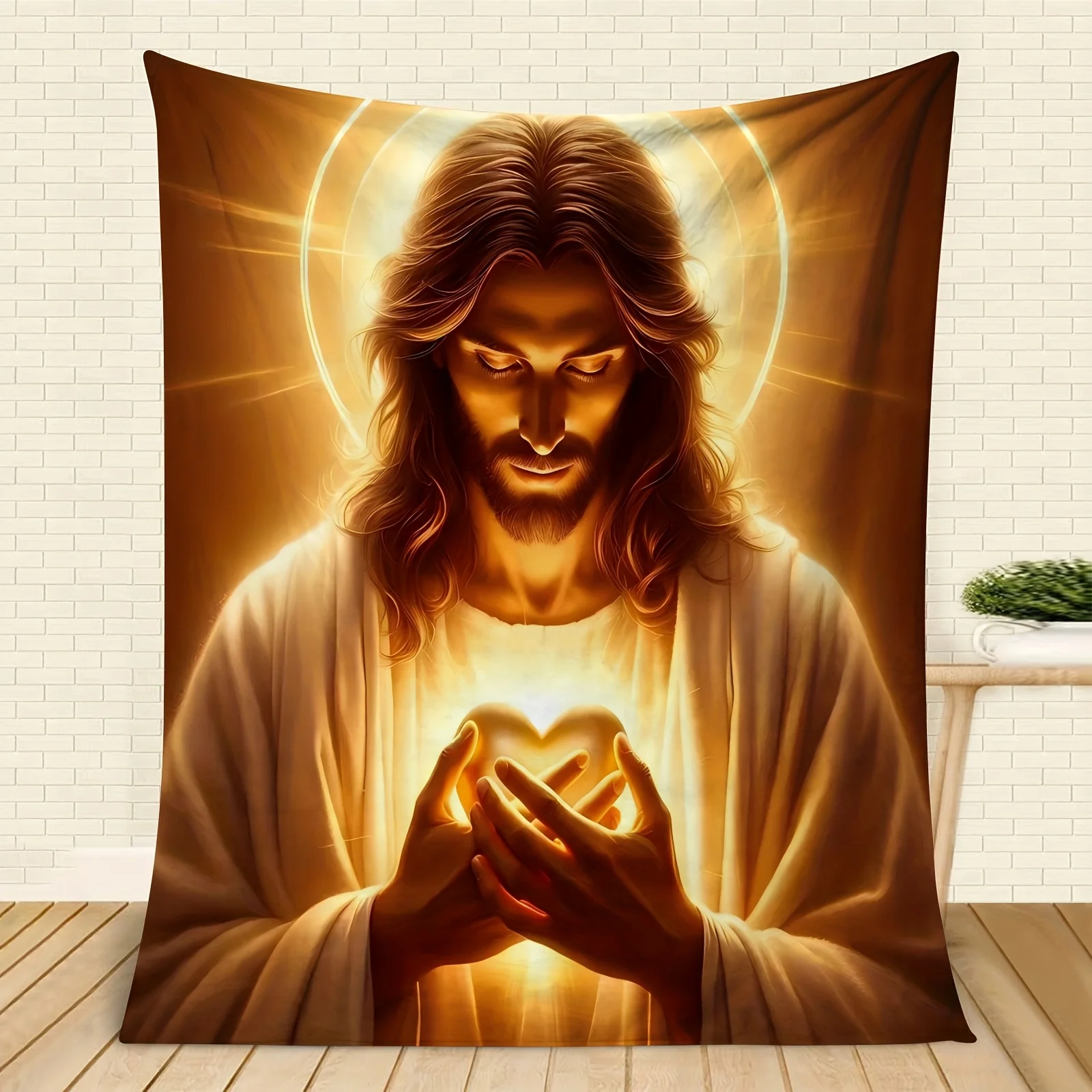 

Jesus Inspired Flannel Shawl Blanket - Perfect for Sofas, Beds, Camping and Travel | Gift Ideas for All Seasons