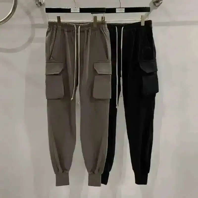 HKSH Men'stide Dark Wszechstronna odzież robocza Casual Pocket Decoration Slim Fit Długie spodnie Bawełniana moda RO Style Chic Trousers HK1386 — zdjęcie 6