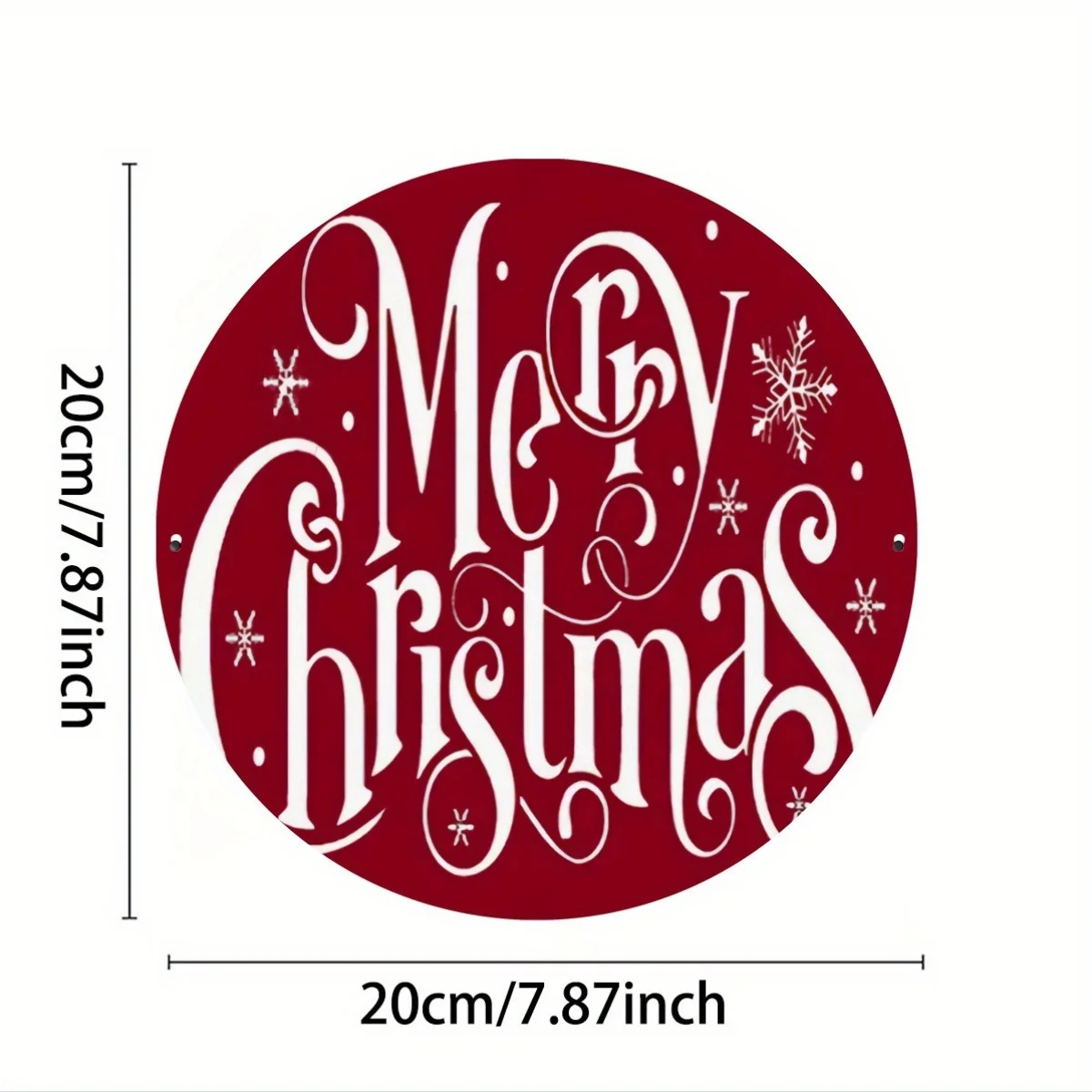 High Definition Metal Sign Red Merry Christmas Round Tin Sign Rustic Holiday Wall Art Decor for Home Winter Themed Decoration