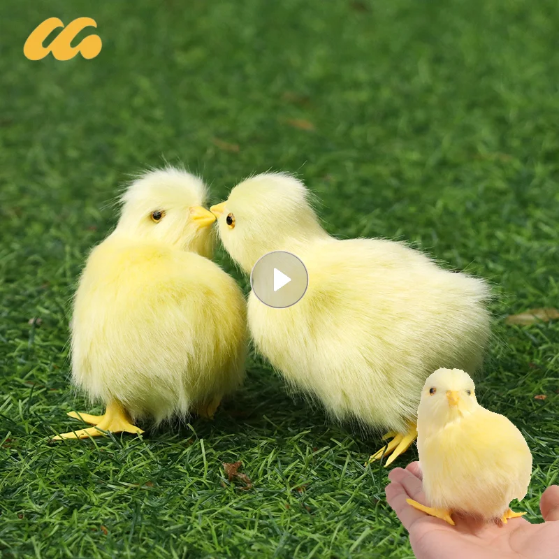 Muñeca de pollito realista para niños, juguete de felpa suave de simulación de pollito de Pascua, modelo de pollo de cognición con sonido