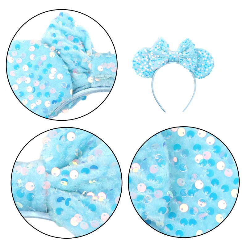 HEROCROSS Niedliches Haarband mit Mausohren für Erwachsene, buntes Haarband mit Schuppenmuster und Pailletten, Haaraccessoires für Damen, Kinder, Mädchen, Partygeschenke. – Detail 6