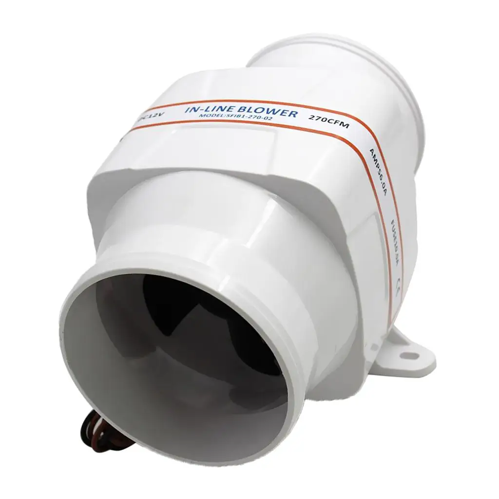 Efficient 270 CFM Air Blower for Boat Ventilation in Line Bilge Marine Fan with Housing