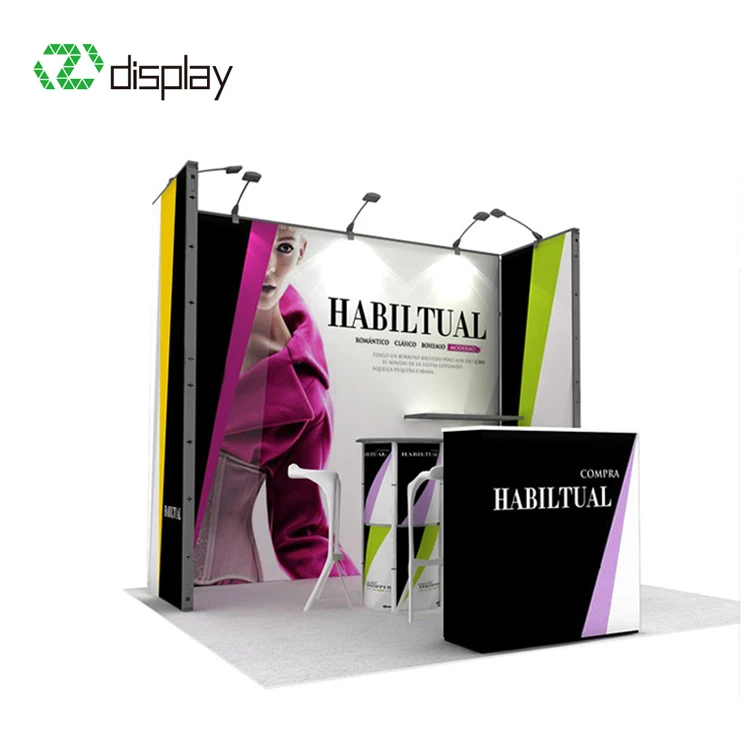 10 Fuß Custom Exhibition Trade Show Booth Modulares Display-System Einfache Einrichtung des Display-Ständers