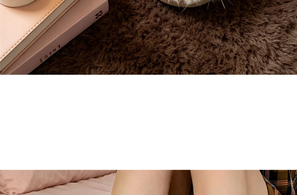 Neue Mädchenhafte Cartoon-Katzen-Hausschuhe für Damen, Flauschige Plüsch-Polka-Dot-Schleifensandalen, Kawaii Große Augen Kätzchen Warme Hausschuhe – Detail 6