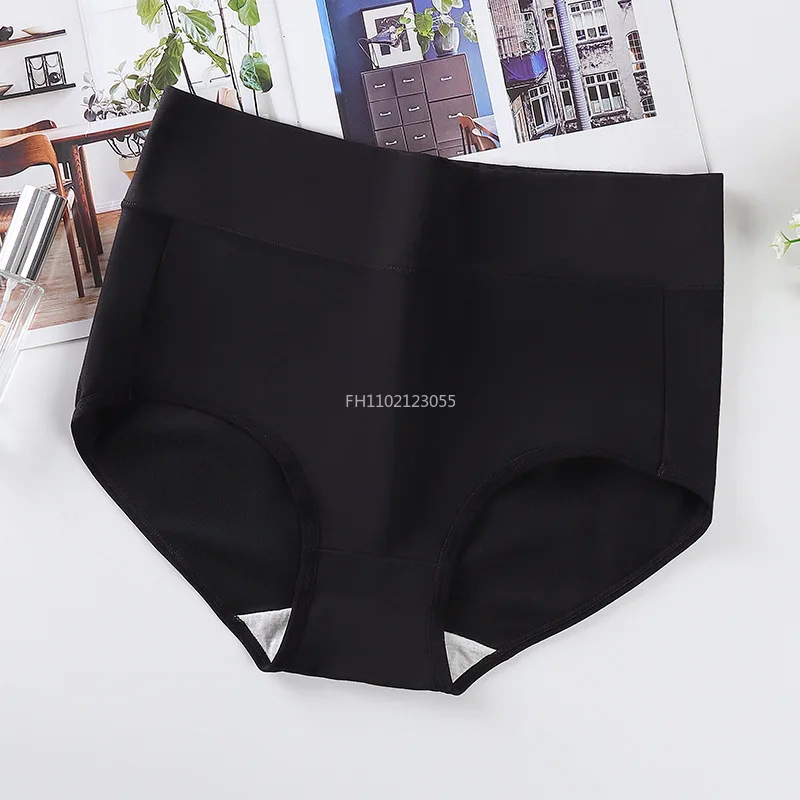 Plus Size Women\'s Cotton Panties High Waist Body Shaper Underwear Breathable Underpants Ladies Briefs Solid Female Lingerie