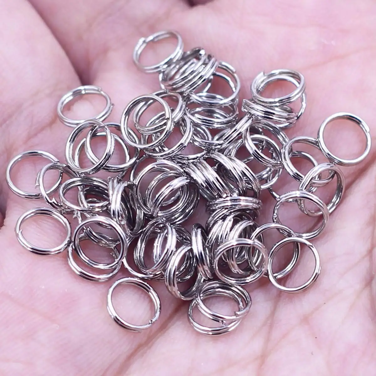 100 قطعة 4/5/6/7/15/16 مللي متر حلقات الانتقال المفتوحة حلقات مزدوجة سبليت خواتم سلسلة موصلات DIY بها بنفسك الحرف مستلزمات صناعة المجوهرات