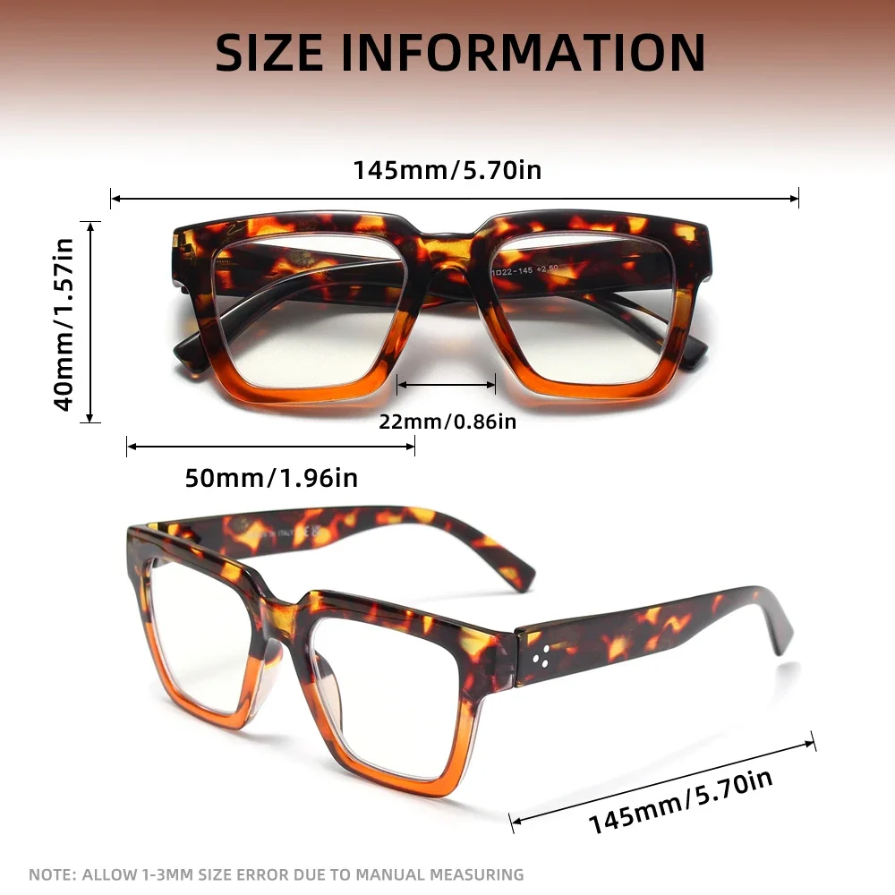 KINGDREAM النساء نظارات للقراءة بعيدة النظر نظارات الكمبيوتر إطار كبير الحجم مضاد للضوء الأزرق طول النظر الشيخوخي نظارات + 1.0 ~ + 3.5