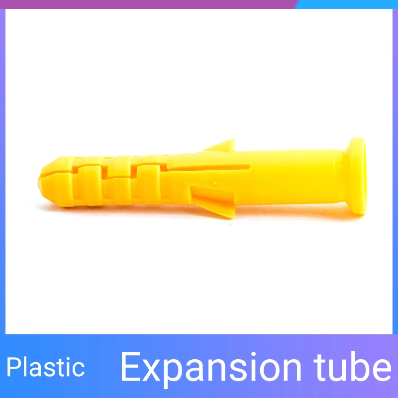 200pieces M6 M8 Yellow Plastic Expansion Pipe Column Concrete Wall Plug Frame Fixing Tube Anchors for to the Fixed on Drywall