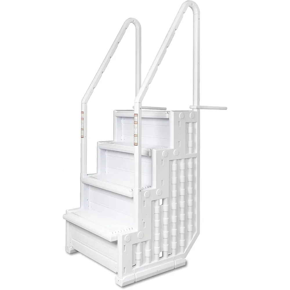 

Poolzilla Premium Pool Step Ladder for Above Ground Pools - Deck Mounted Ladder W/Double Handrails - for 48’’ To 54’’ in.