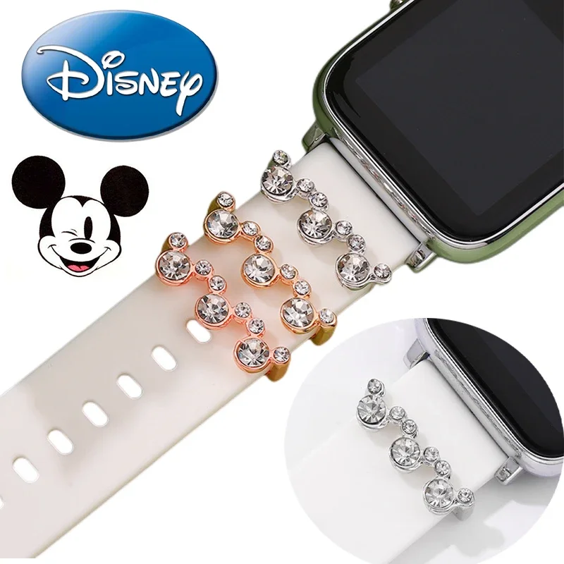 

Ремешок для часов с Микки Диснеем, декоративные наборы колец с подвесками для часов, милые подвески с героями мультфильмов, ювелирные изделия, шпильки для Iwatch, ремешок, очаровательные подарки