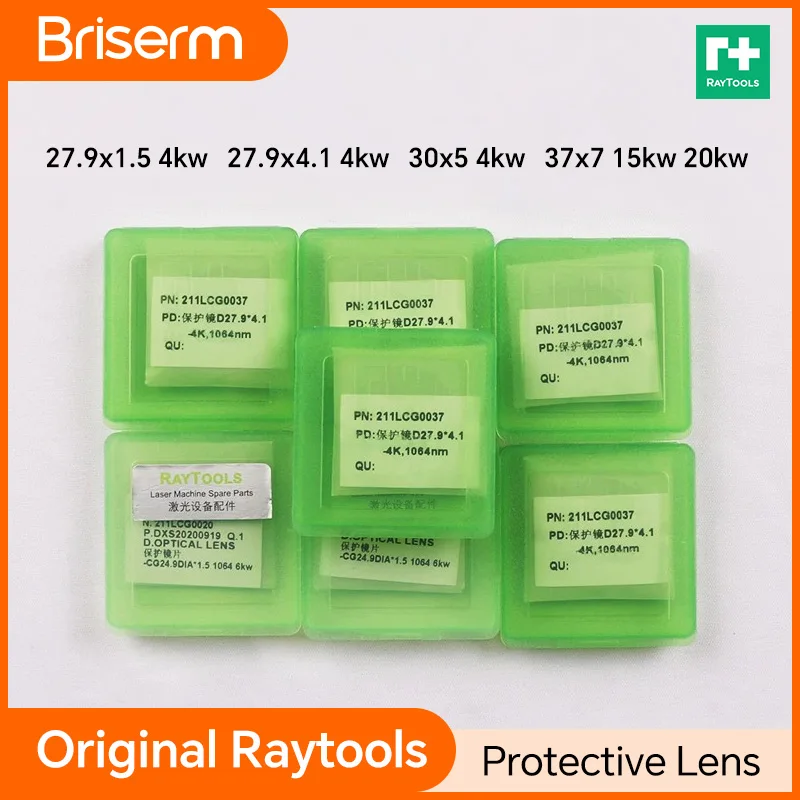 Original Raytools Laser Protective Windows Lens 27.9x4.1 24.9x1.5 37x7 Laser Protection Lenses Raytools Fiber Laser Machine Lens