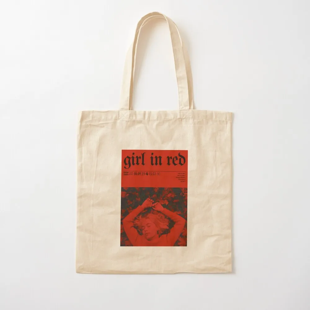 

Girl in red poster -minimal Tote Bag tote bag men Shopper Canvas Tote Bag