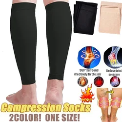 1 paio di vene varicose sollievo dall'affaticamento scaldamuscoli compressione manica polpaccio calzino calza lunga supporto elastico per le gambe gamba tibia calzino