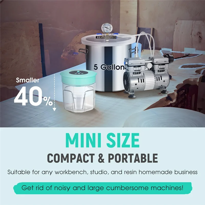 3L Resin Bubble Remover Airless Technology,99 % Bubble Removal Within 9 Mins, 98Kpa High Vacuum For Epoxy, UV(EU Plug)-A79G