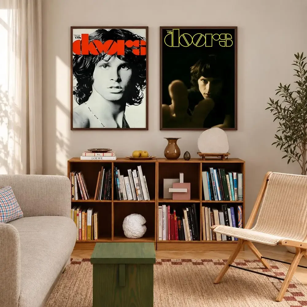 Classic Psychedelic Rock Band The Doors Jim Morrison Poster Self‑Adhesive Waterproof Poster Sticker Wall Art Home Decor