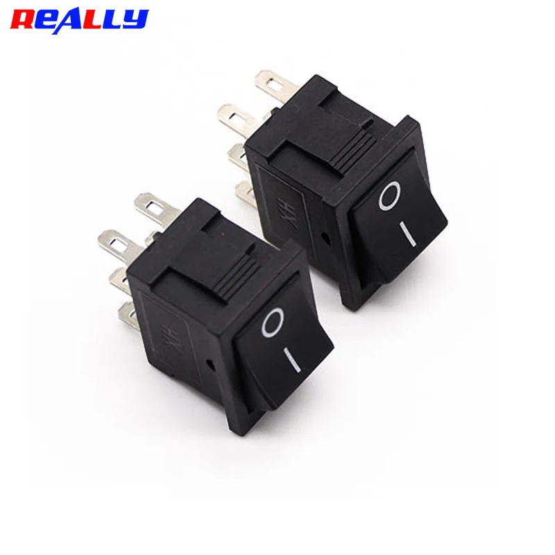 5/10Pcs KCD-202 6Pin 2Position NO-NO KCD-203 6Pin 3Position NO-OFF-NO Red Black Rocker Switch 15x21mm SPST  6A 250V 10A 125V