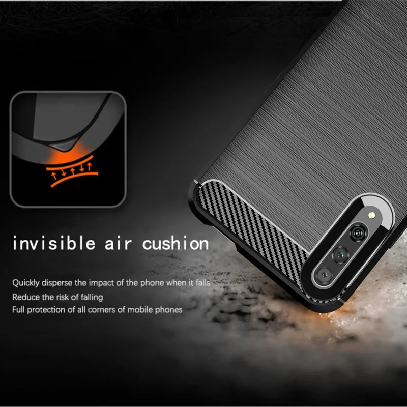 Shock Absorption Phone Cover for Huawei Y9S Silicone Case for Huawei P smart Pro Soft TPU Carbon Fiber Cases Coque Fundas