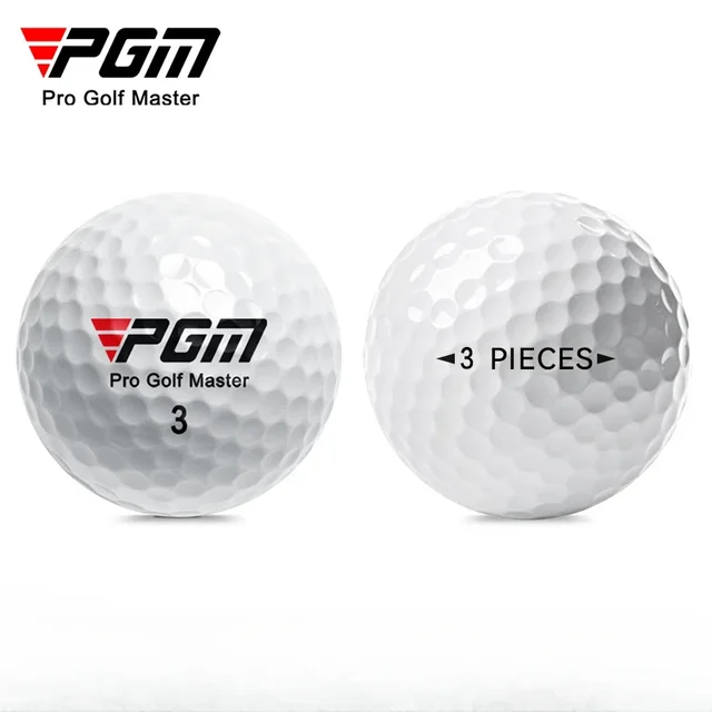 Trójwarstwowa piłka do gry PGM z LOGO Waga 44 g Biała piłka golfowa Twardość 80 Q002