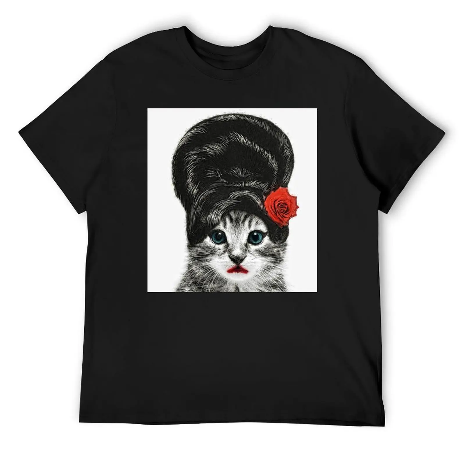 Amy Winehouse Cat T-Shirt oversized plain sweat shirts, men