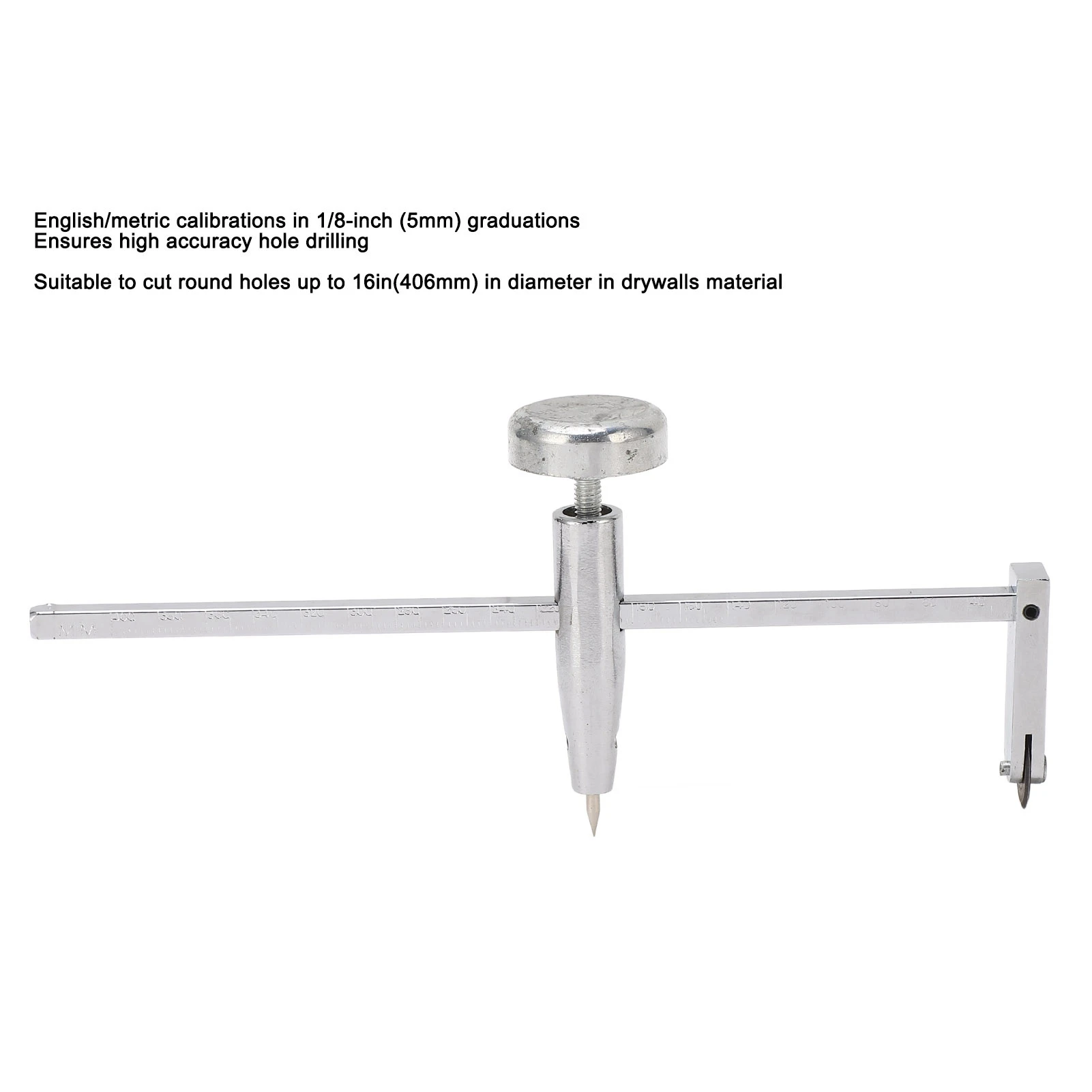Adjustable Dry Wall Hole Cutter round Saw Steel Shaft Plasterboard Cutting Tool with Pivot Point for Hole Making