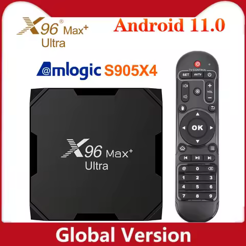 X96 Max Plus Ultra Amlogic S905X4 TV Box Android 11 AV1 8K Dual Wifi BT Android 11.0 Media Player 4GB 32GB 64GB Set Top Box