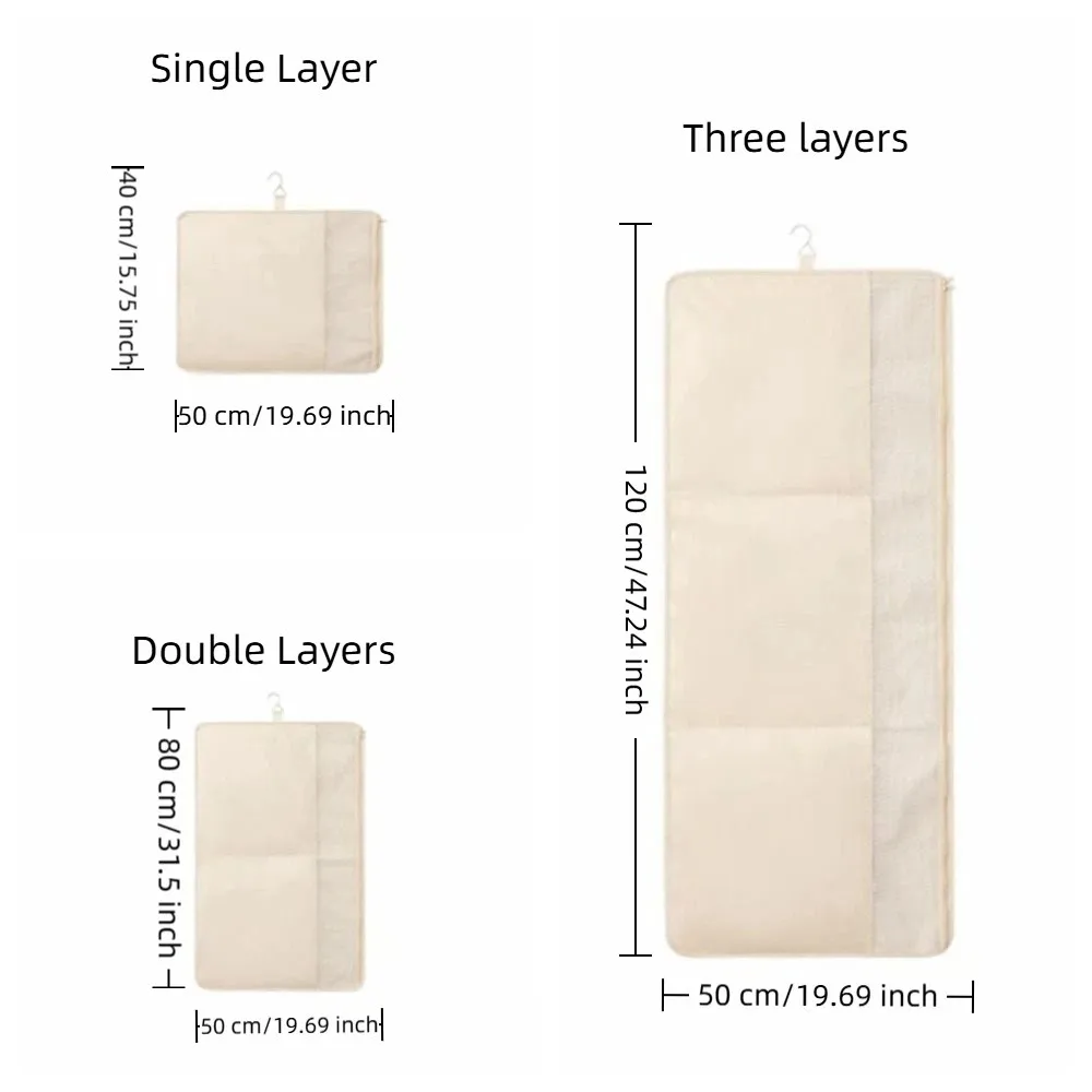 Dust-Proof Hanging Garment Bag Space Saving Visual Mesh Window Down Coat Storage Bag Self Compression Zipper Compression Vacuum