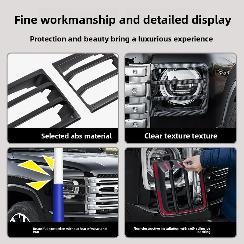 NEW Front Headlight Protective Cover ABS Anti-Collision Headlight Protector  For Haval H9 2024 2025 Exterior Modification Access