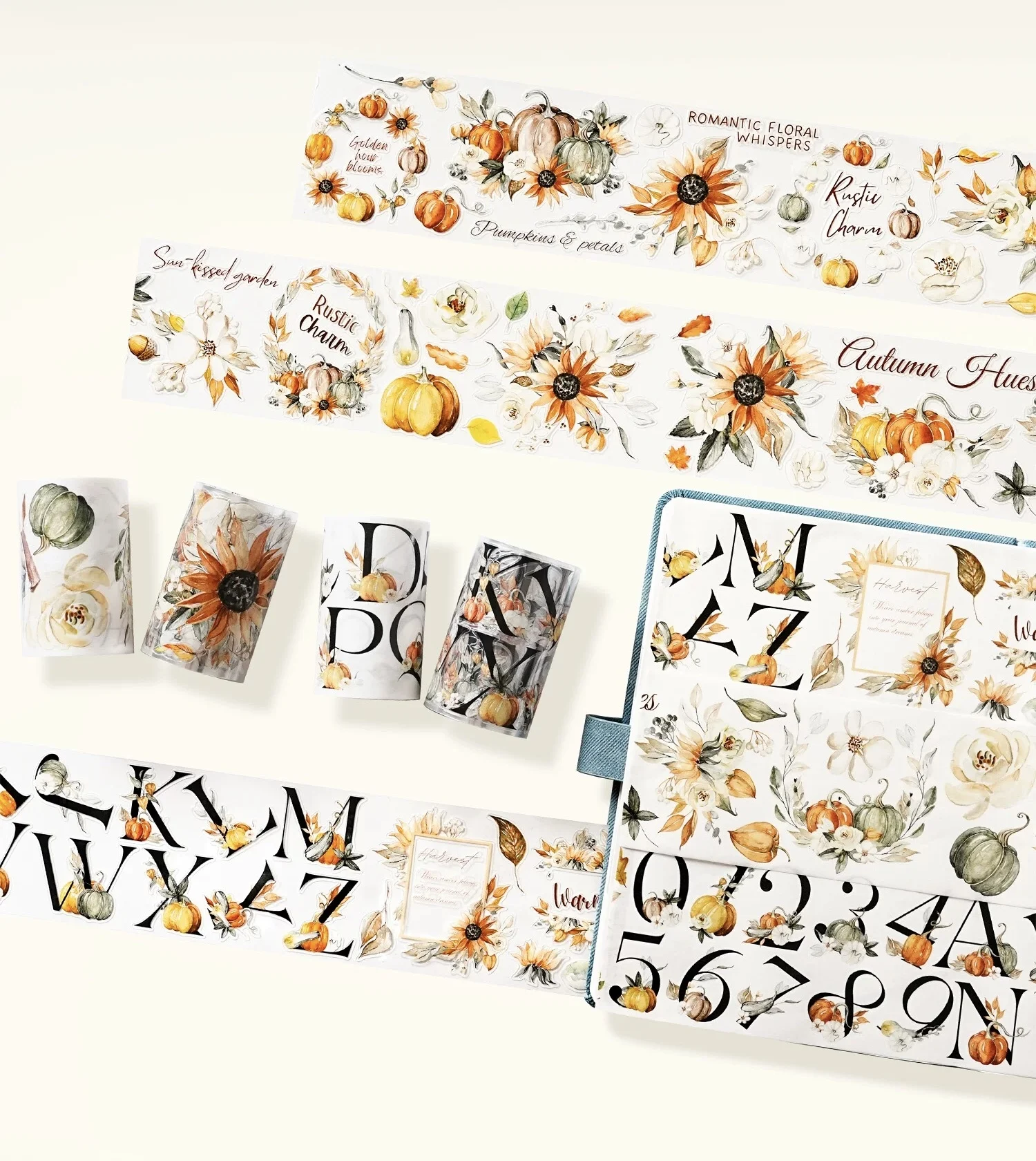 WT Studio Vintage Autumn Romantic Floral Whispers Washi PET Tape for Plan Card Making DIY Scrapbooking Decorative Sticker