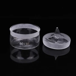 1Pc 60*30mm Diameter Glass Alcohol Cup Sample Bottle Transparent Can Round Weighing Dish Frosted Mouth for Watch Repair