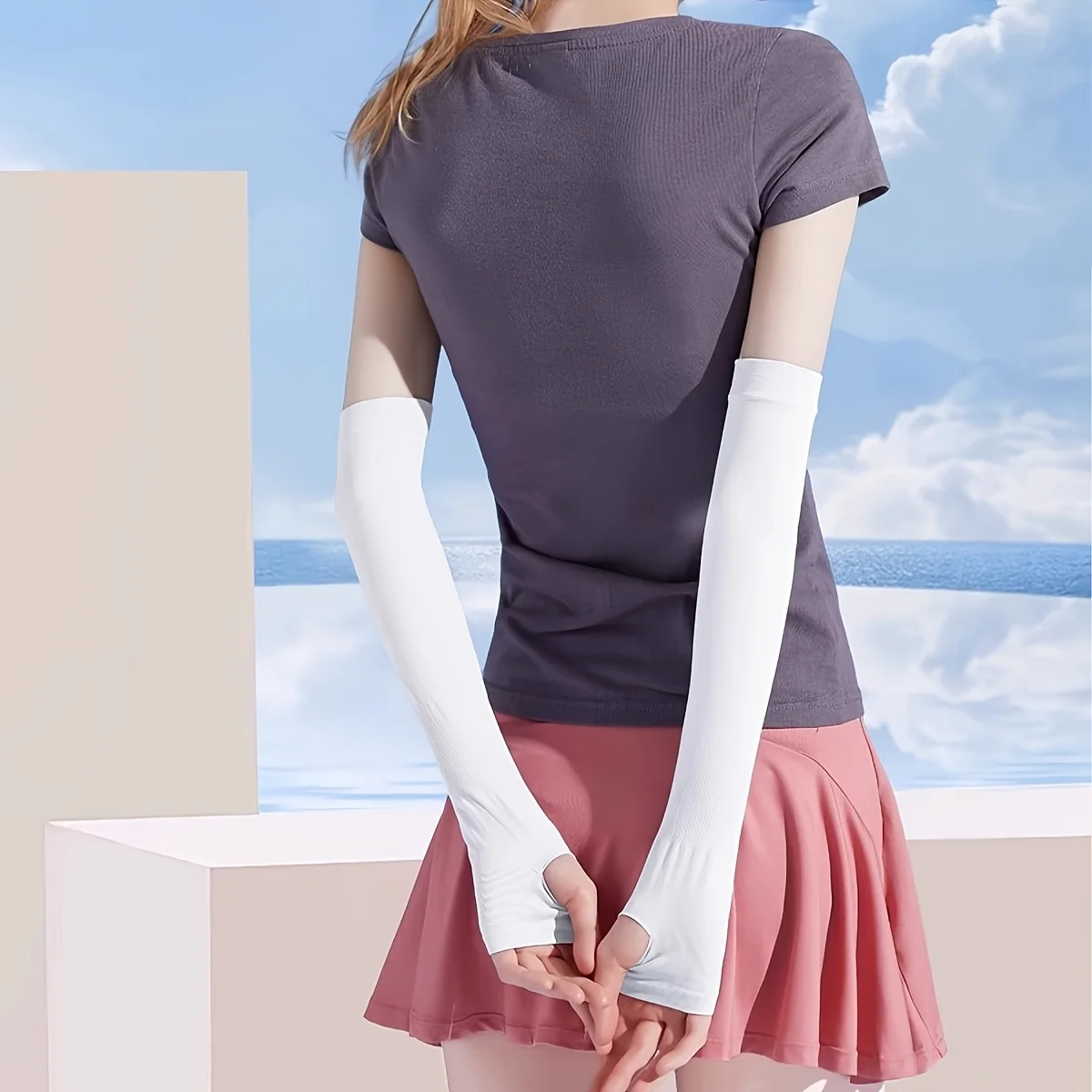 

1 пара унисекс-рукавов из ледяного шелка для защиты от солнца, анти-УФ-защита для рук при езде на велосипеде на открытом воздухе