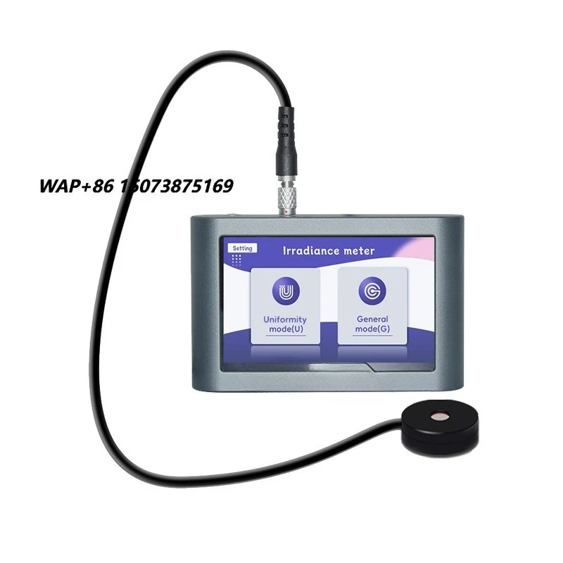 Touch Screen UV Radiometer TS280S for irradiance, UV dose, and temperature, maximum irradiance;  maximum, minimum, average