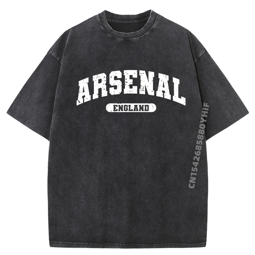 

Tops Tees Retro Washed T Shirts Retro Varsity Style Arsenal England Cotton Comfortable women'sWashed T Shirts Leisure Discount