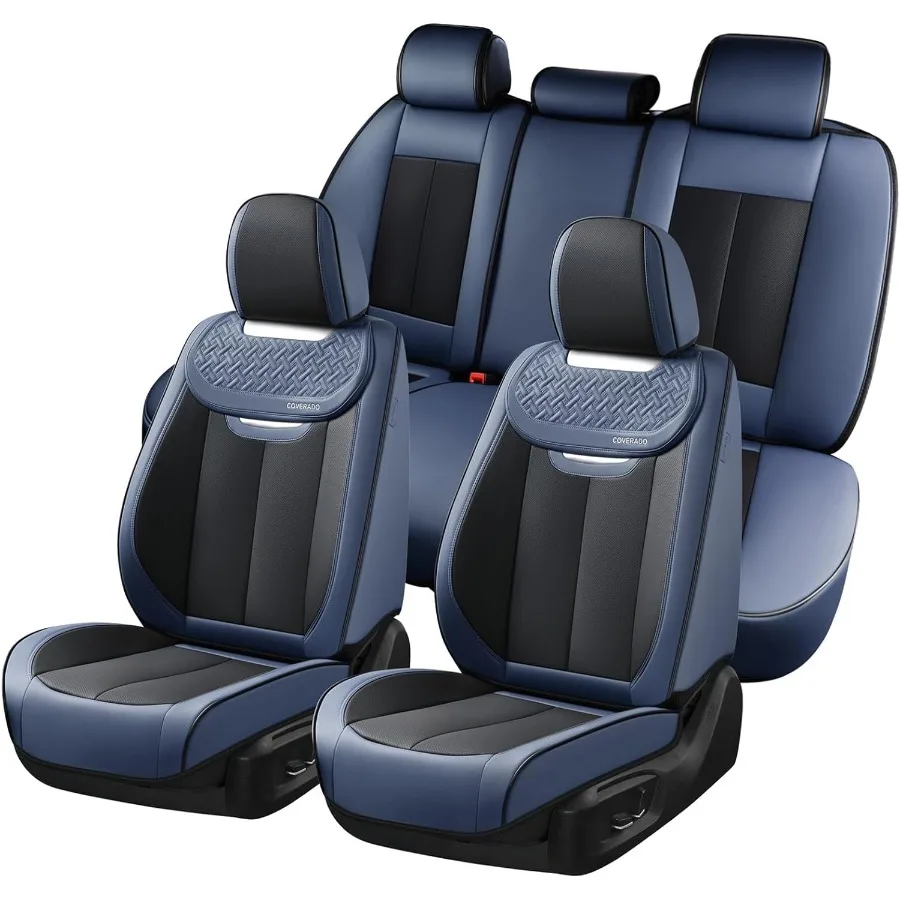 

Front and Back Seat Covers for Cars Nappa Leather Car Seat Covers Full Set Waterproof Carseat Protector Seat Cushion Luxury Aut
