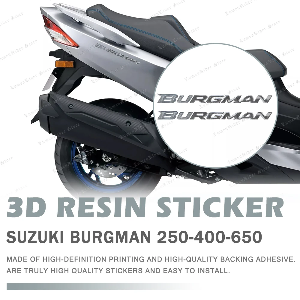 Motorcycle 3D Resin Stickers Decals Emblem For Suzuki Burgman 250 400 650