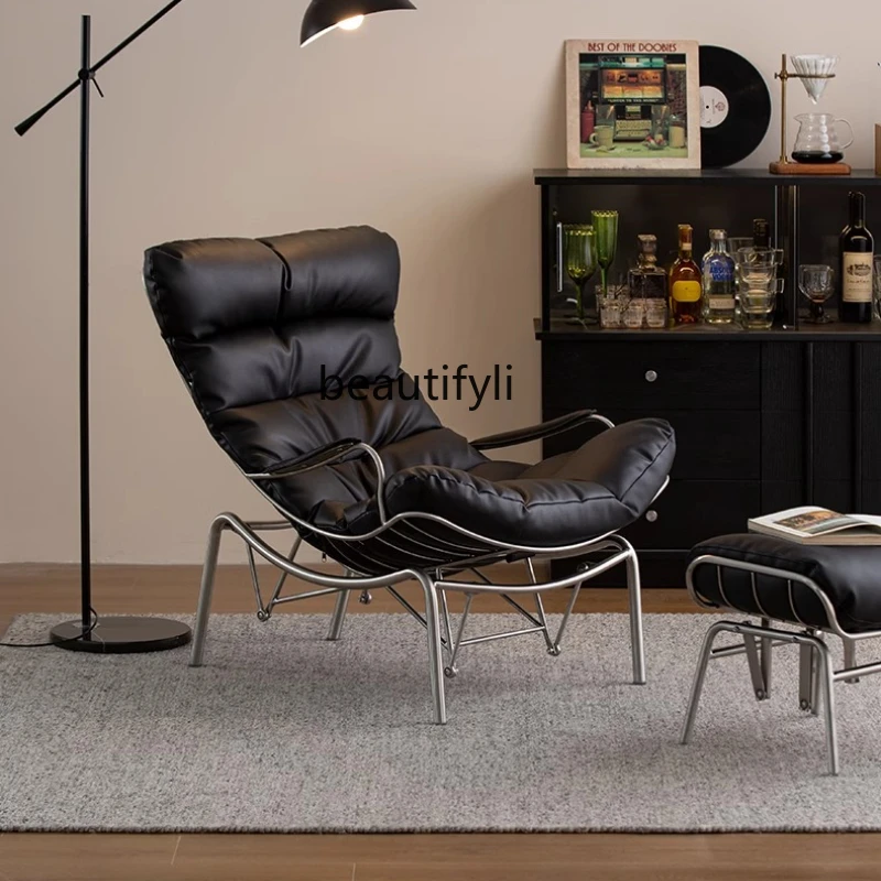 

Italian minimalist rocking chair lazy leisure chair household rocking chair retro light luxury single sofa