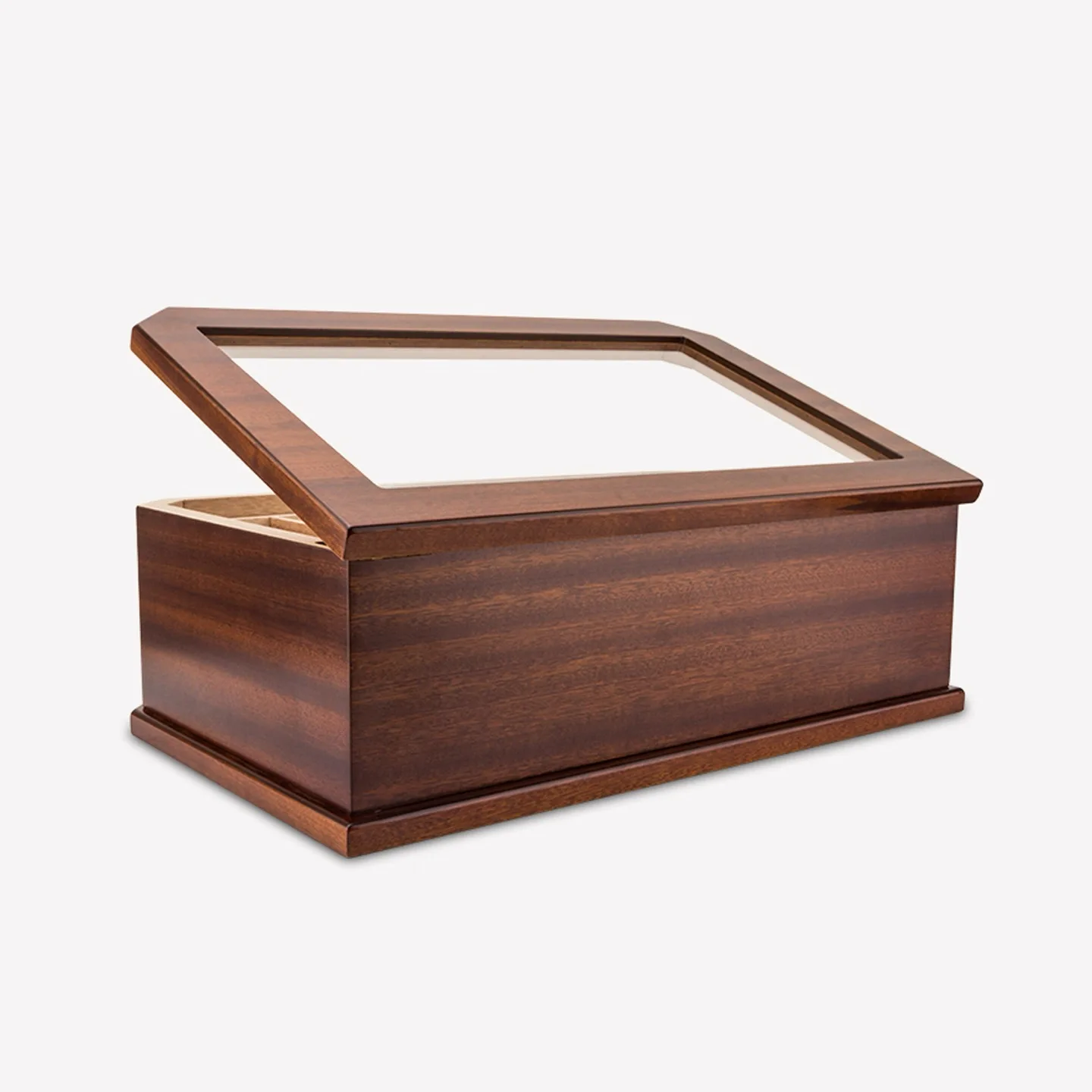 Perspective Window Double-Layer Large Capacity Cigar Box, Detachable Cedar Tray Cigar Box.