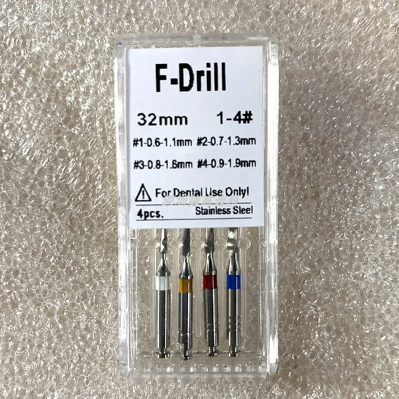 Dental Materials Stainless Steel Channel Bit F4 Supported Oral Tools Conical Root Canal Reamer Drill Can Be High-temperature